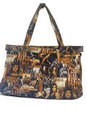 Pierre Cardin NWOT Cityscape Print Expandable Weekender Bag in Black and Brown